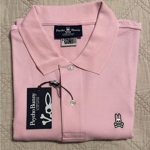 Short Sleeve Polo. Psycho Bunny, Pavlova(Pink), XXL.